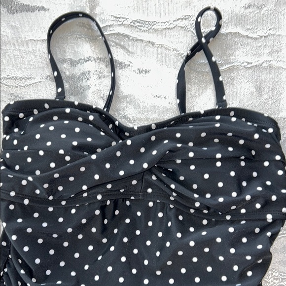 Shade & Shore Black and White Polka Dot One Piece Swimsuit - Picture 5 of 10